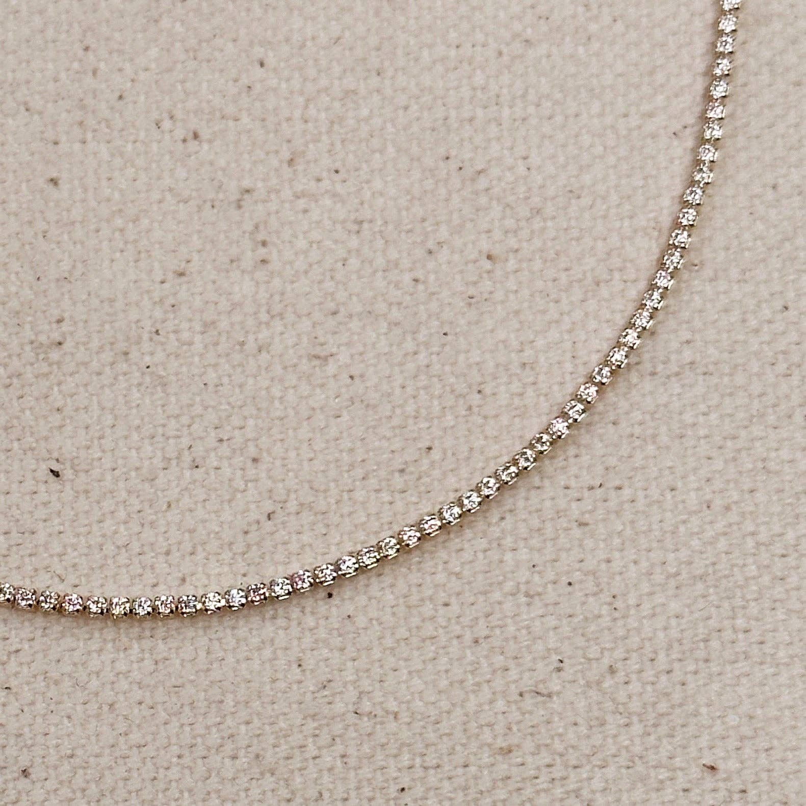 Tennis Necklace - 18k gold filled