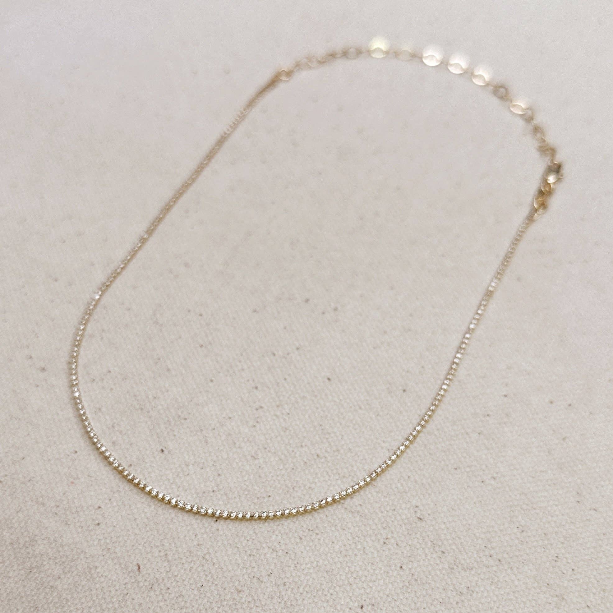 Tennis Necklace - 18k gold filled