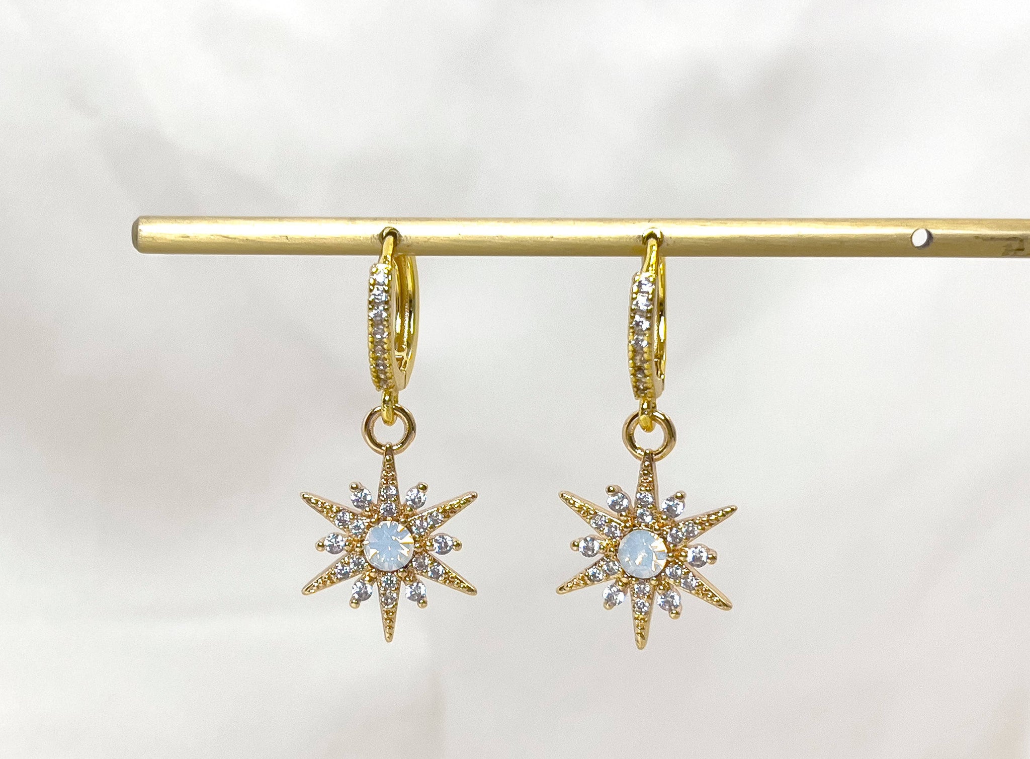 Starburst Huggie Earrings - 14k gold filled